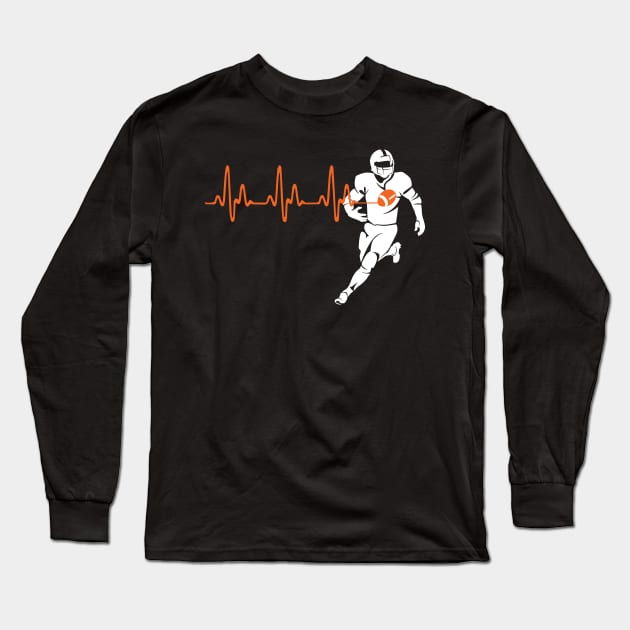 Heartbeat Football Long Sleeve T-Shirt by jMvillszz
